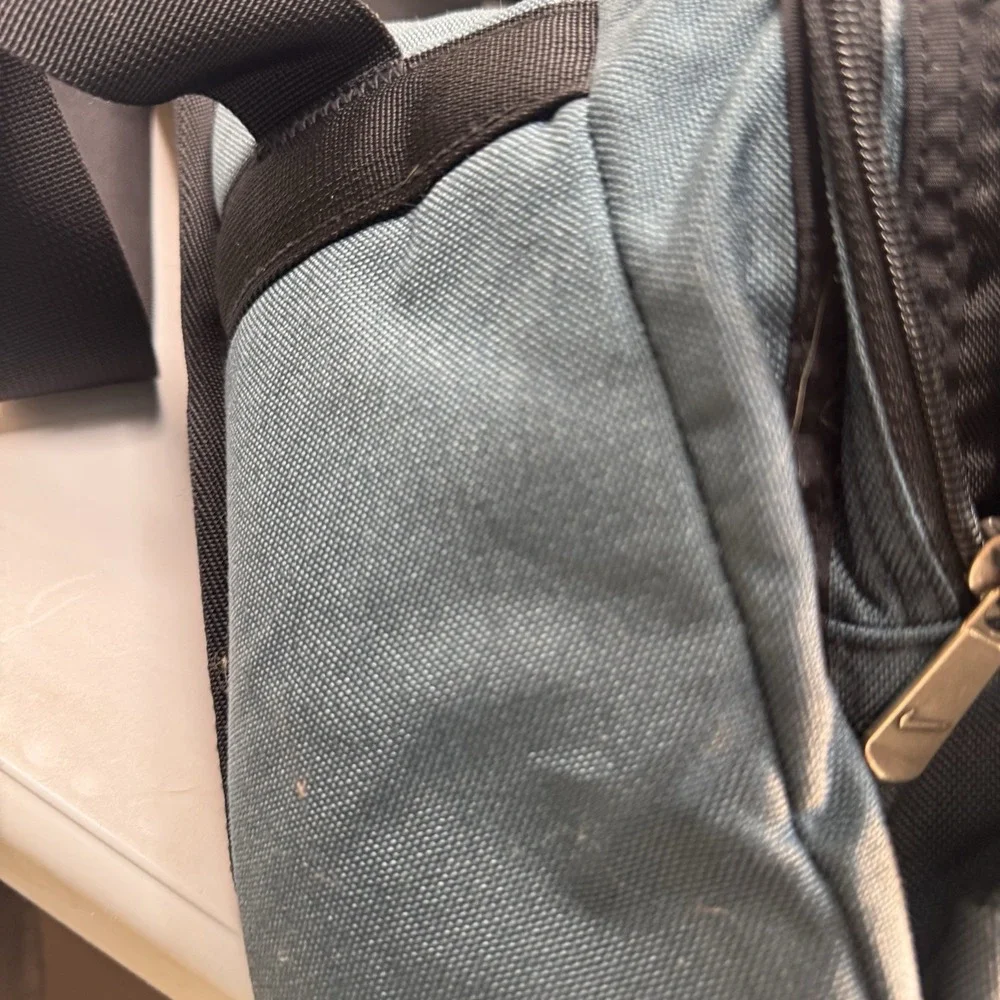 Vintage Nike Messenger Bag Laptop School Travel Bookbag Crossbody Blue Black